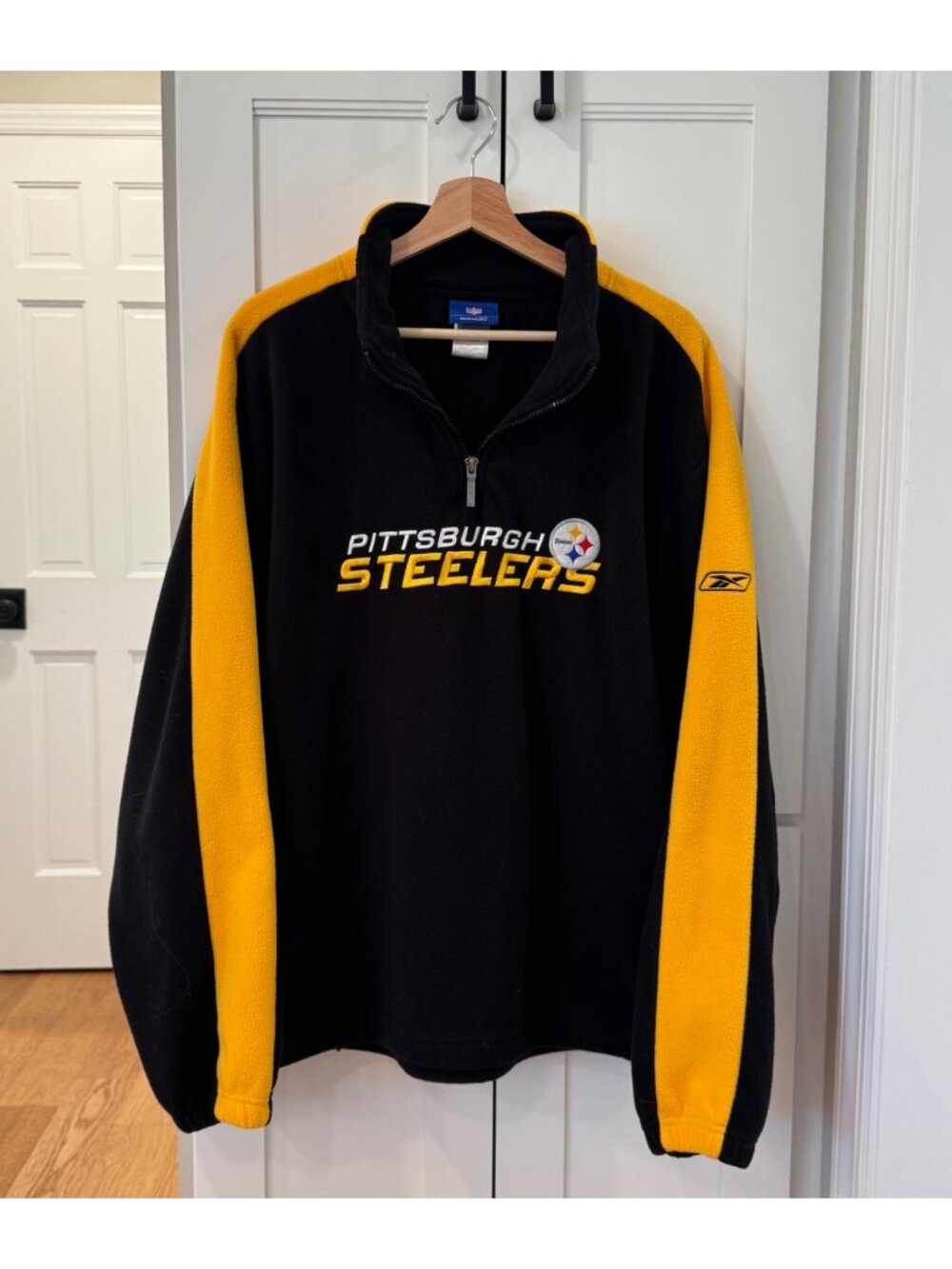 Vintage Y2K NFL Pittsburgh Steelers Size Large Quarter Zip Fleece Sweatshirt